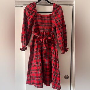 Amazon Red Plaid Midi Dress